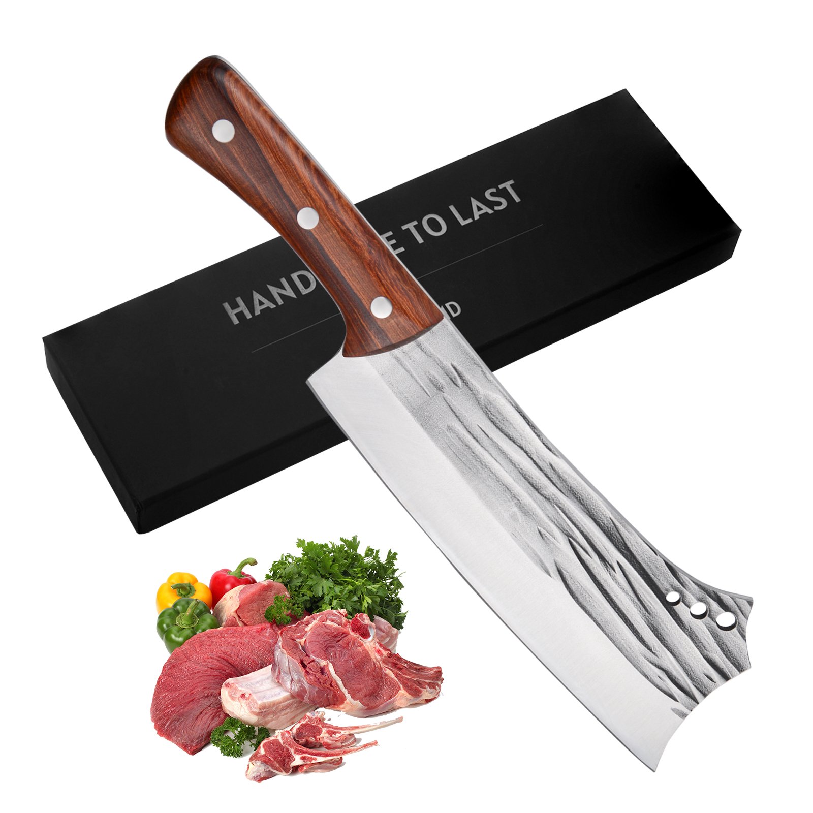 Kegani Meat Cleaver Knife - Heavy Duty Bone Chopper - 1.4 Lbs Butcher ...