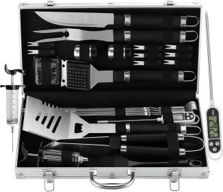 Complete Grilling Set (Option: Black-Stainless Steel)