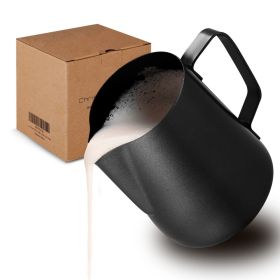 Stainless Steel Milk Frothing Pitcher - 350 Ml, Matte (Color: Black)