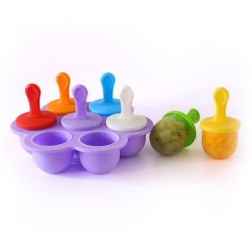 7 Hole Silicone Popsicle Mold (Color: Light Purple Base)