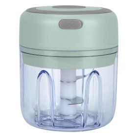 Mini Electric Garlic Chopper Ginger Chopper with 8.45OZ Capacity Cordless Garlic Mincer Food Chopper (Color: Green)