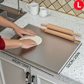 Stainless Steel Cutting Board for Kitchen - Large 304 Chopping Boards with Lid and Non-Slip Pad for Countertop (size: 40cm*50cm)